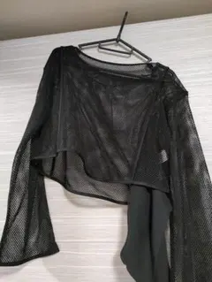 ジーユー断捨離　Sタグ付き　メッシュセットワンピース　の　メッシュトップスのみ