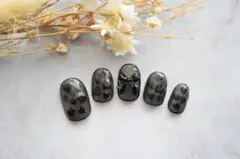 011シアーブラックホロネイルチップ