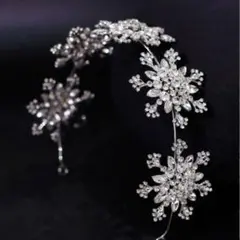 ブライダル　ヘッドドレス　キラキラ　シルバー　高級感　結婚式　前撮り