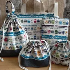 入園入学セット　新幹線　5点セット　レッスンバッグ　ハンドメイド