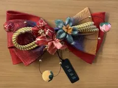 和風リボン髪飾り 花飾り付き