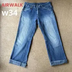 フェード感◎【AIRWALK・バギーデニム・ジーンズ・ヘリンボーン生地】w34のサムネイル