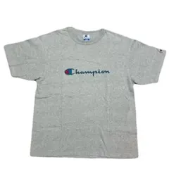 チャンピオン　USA製　90s　刺繍ロゴ　グレー　L