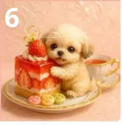 288　★オーダーページ★ハンカチ　いちごケーキわんこ柄9/6りんご様パネル