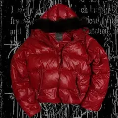 DUVETICA ファーダウンジャケット ダブルジップ 肉厚短丈光沢 定価12万