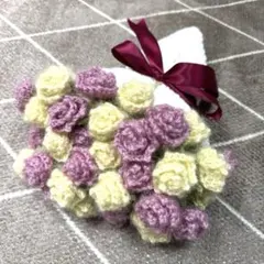 ハンドメイド　ブーケブランケット　花束ブランケット　薔薇ブランケット