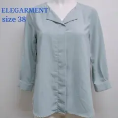 【ELEGARMENT】オープンカラーブラウス⭐︎水色⭐︎ゆったり⭐︎美品