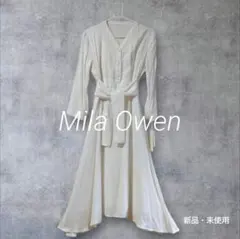 新品　ミラオーウェン／Mila Owen ホワイト　 シャツワンピース　 長袖