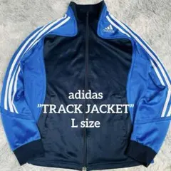 adidas トラックジャケット 青/黒/白 Lサイズ