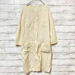 エーシーデザインバイアルファキュービック ✨ノーカラーシャツ【L】アイボリーのサムネイル