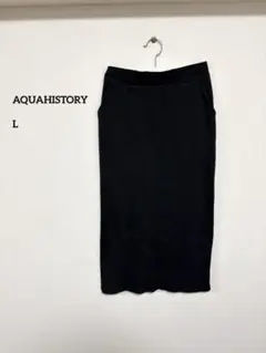 AQUAHISTORY リブ タイトスカートひざ丈 Lサイズシンプルd793のサムネイル
