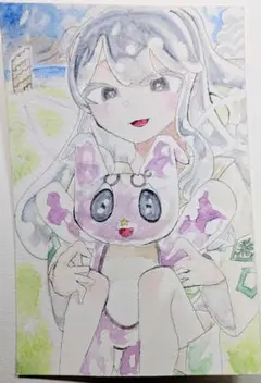 ぬいぐるみ　手書きイラスト