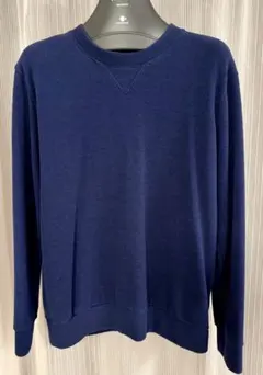 【大人気/美品】three dots 日本製 スウェットプルオーバー ネイビー