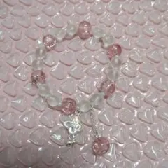 カジュアルピンクビーズブレスレット