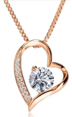 スワロフスキー ジルコニア ハートネックレス