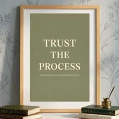 TRUST THE PROCESS 英字アート ミッドセンチュリー A4ポスター
