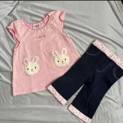 ミキハウス　ベビー　カットソー　パンツ　セットアップ　70〜80cm