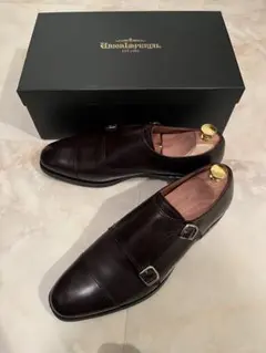 使用1回 極美品 ユニオンインペリアル 撥水 ダブルモンク 7 3E 茶 箱付