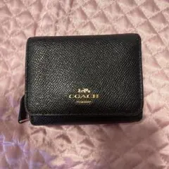 COACH ブラックレザー 三つ折り財布