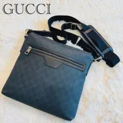 GUCCI 高級 GGスプリーム ショルダー メッセンジャー バッグ ブラックのサムネイル