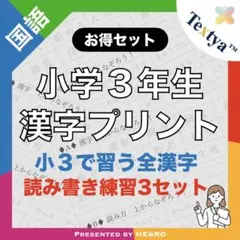 小学３年生全漢字練習プリント｜90ページ｜読み書き学習　★漢検・漢字テスト対策に