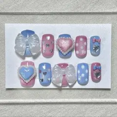 ミニパルネイル パルパルネイル リボン　ハート　パルパルーザネイルNo.24