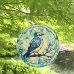 サンキャッチャー 壁掛け飾り ステンドグラス 鳥 インテリア 1