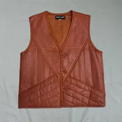 本革 レザーベスト キルティング 中綿ベスト レトロ アメカジ vintageのサムネイル