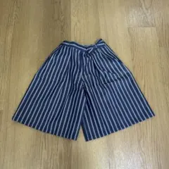 ストライプ柄 キュロットパンツ リボン付き 120cm