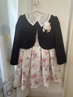 ネイビー花柄フォーマルドレス