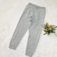 【ジーユー】GU レディース ニットジョガーパンツ ホワイト L