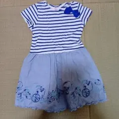 mezzo plain ストライプ柄 半袖ワンピース 120cm