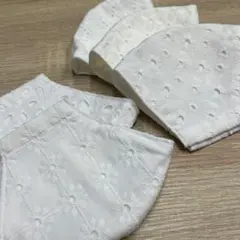 レース　布マスク　ハンドメイド　白　レディース