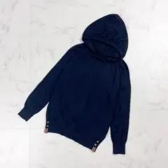 美品 キョウコヒガ カシミヤ混ニットパーカー ブラック サイズM*CD306