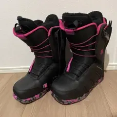 ROUZE スノーボードブーツ 25cm ブラック/ピンク 美品】ROUZE 女性用スノーボードブーツ 25cm ブラック/ピンク ボア
