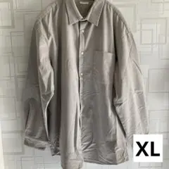 GU ブラッシュドオーバーサイズシャツ XL ベージュ 長袖