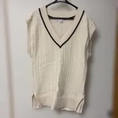 ROPÉ PICNIC アイボリー Vネック ニットベスト 38