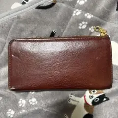 イタリアンレザー　ブラウン　長財布　L字ファスナー　即日発送‼️