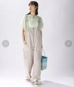 ニコアンド　ミリタリーZIPサロペット