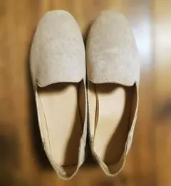 【断捨離セール】パンプス 37 23.5 ベージュ ローヒール スリッポン