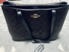 新品タグ付き】COACH ブラック レザー トートバッグ A4収納可能