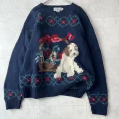犬柄 ニット