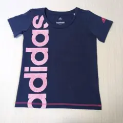 130センチ　adidas Climalite　ネイビー 子供用Tシャツ　女の子