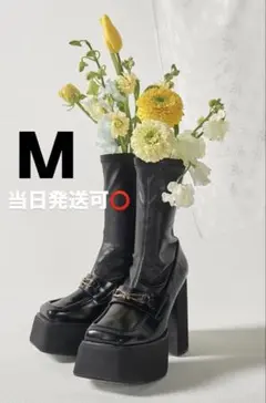 Darich スクエアトゥショートブーツ ブラックXL - メルカリ
