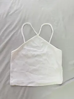 ZARA ホワイト クロスストラップ キャミソール M