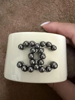 美品】CHANEL ノベルティ ココマーク バングル ブラック・ホワイト 