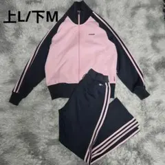 人気　adidas ピンク ネイビー ジャージ　セットアップ　M　L　3本ライ