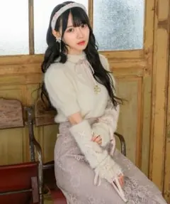 ROJITA アームウォーマー付きシャギーニット