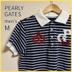 PEARLY GATES 半袖ポロシャツ メンズ M ボーダー柄