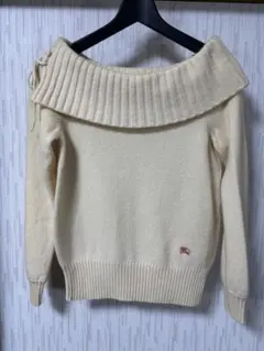 BURBERRY バーバリー ブルーレーベル　ベージュ　ロゴ刺繍　ニット 中古・古着通販】BURBERRY BLUE LABEL (バーバリーロンドンブルー